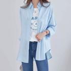 Pastel-color Striped Long Shirt