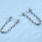 Alloy Chained Earring 1 Pair - Silver - One Size