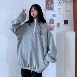 Half-zip Printed Oversized Pullover