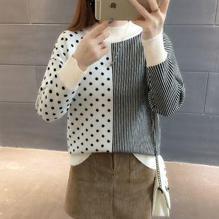 Patterned Mock-neck Sweater