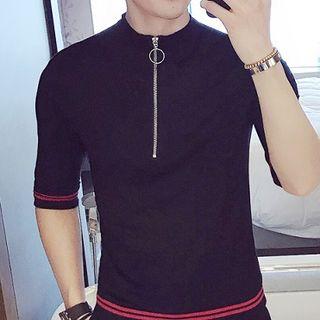 Set: Striped Elbow-sleeve T-shirt + Sweatpants