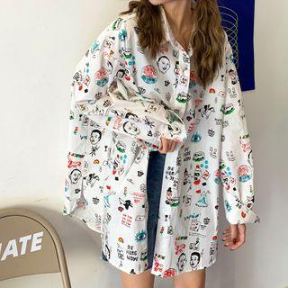 Printed Shirt White - M=2
