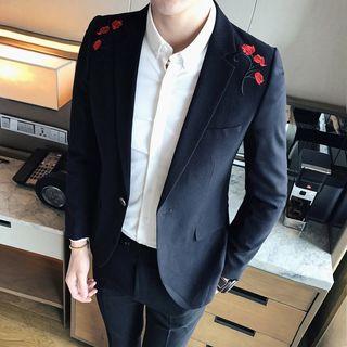 Flower Embroidered Blazer