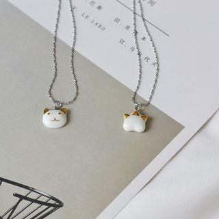Ceramic Cat Pendant Necklace