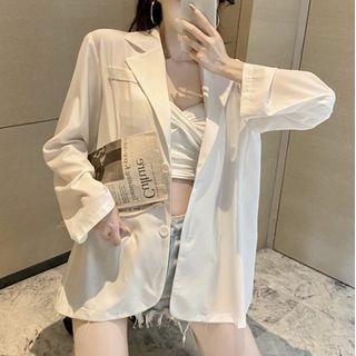 Slitted Blazer White - One Size