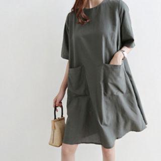 Pocket-detail Loose-fit Dress
