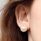 Faux Pearl Stud Earring 1 Pair - Faux Pearl Stud Earrings - Gold - One Size