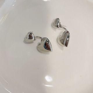Heart Alloy Swing Earring 1 Pair - Silver - One Size
