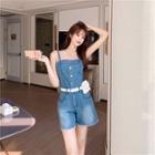Spaghetti Strap Denim Romper