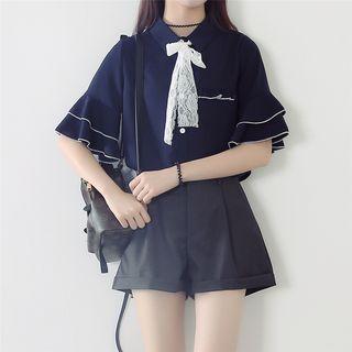 Tiered Bow Short-sleeve Top