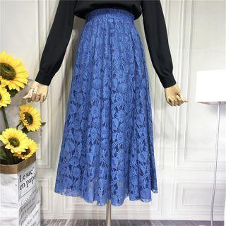High-waist Lace Mesh Dress