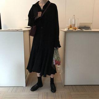 Loose-fit Asymmetric Shirt Maxi Dress