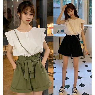 Mock Two-piece Cap-sleeve Playsuit