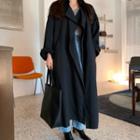 Open-front Oversized Maxi Trench Coat