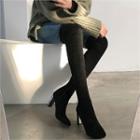 Metallic-heel Knee-high Boots