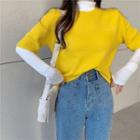 Plain Short-sleeve Sweater / Long-sleeve Oversize Sweater