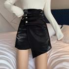 Irregular Faux Pearl Mini A-line Skirt