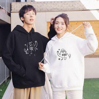 Couple Matching Cat & Dog Print Hoodie
