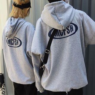 Letter Hoodie Gray - One Size