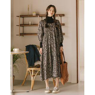 Pattern Long Peasant Dress