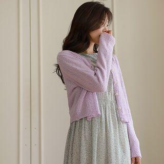 Pastel Cropped Boucl  Cardigan