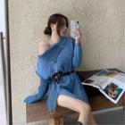 Set: Cable Knit Sweater + Belt Bag