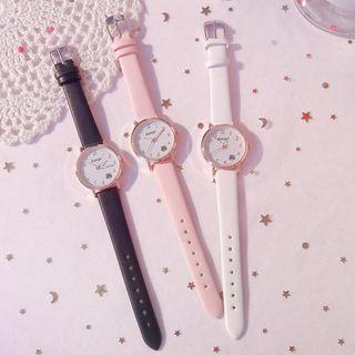 Faux-leather Bear Strap Watch