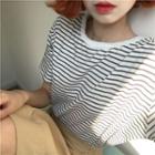 Striped Short-sleeve T-shirt Stripes - Black & White - One Size
