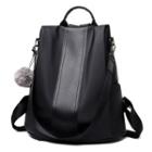 Nylon Faux Leather Panel Backpack