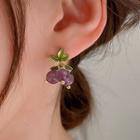 Fruit Resin Alloy Fringed Earring 1 Pair - Purple - One Size
