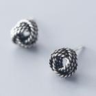 925 Sterling Silver Stud Earring 1 Pair - S925 Silver - Gunmetal - One Size