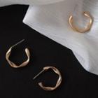 Twisted Hoop Earrings 1 Pair - 925 Silver Needle - One Size