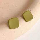 Geometric Stud Earring 1 Pair - Square - Green - One Size