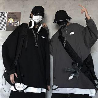 Mock Two Piece Ripped Sweatshirt