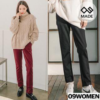 Elasticized Waist Straight-cut Pants