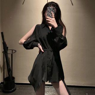 Off Shoulder Long Shirt