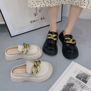 Platform Chain Strap Loafers