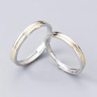 Couple Matching 925 Sterling Silver Gold Plated Open Ring