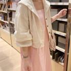 Long-sleeve Plain Jacket / Spaghetti-strap Plain Dress