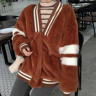 Loose-fit Open-front Furry Jacket