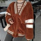 Loose-fit Open-front Furry Jacket