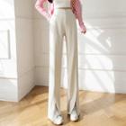 High Waist Slit-hem Wide Leg Dress Pants