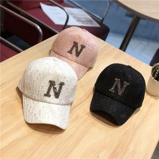 Rhinestone N Baseball Cap