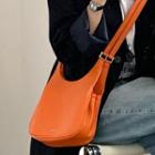 Faux Leather Crossbody Bag Tangerine - One Size