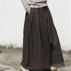 Tie Waist Maxi A-line Skirt