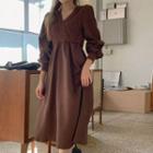 Cable-knit Panel Tie-back Dress