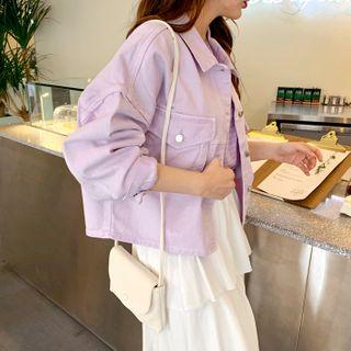 Pastel-color Drop-shoulder Trucker Jacket