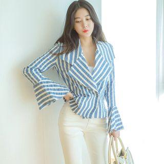 Striped Double Breasted Coat