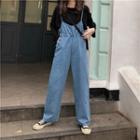 Drawstring Waist Wide-leg Dungaree