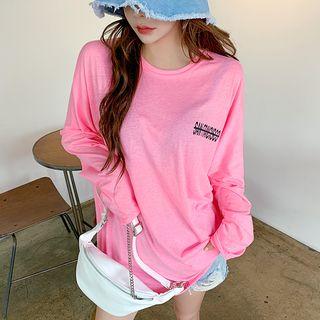 Letter-printed Neon-color Oversized T-shirt